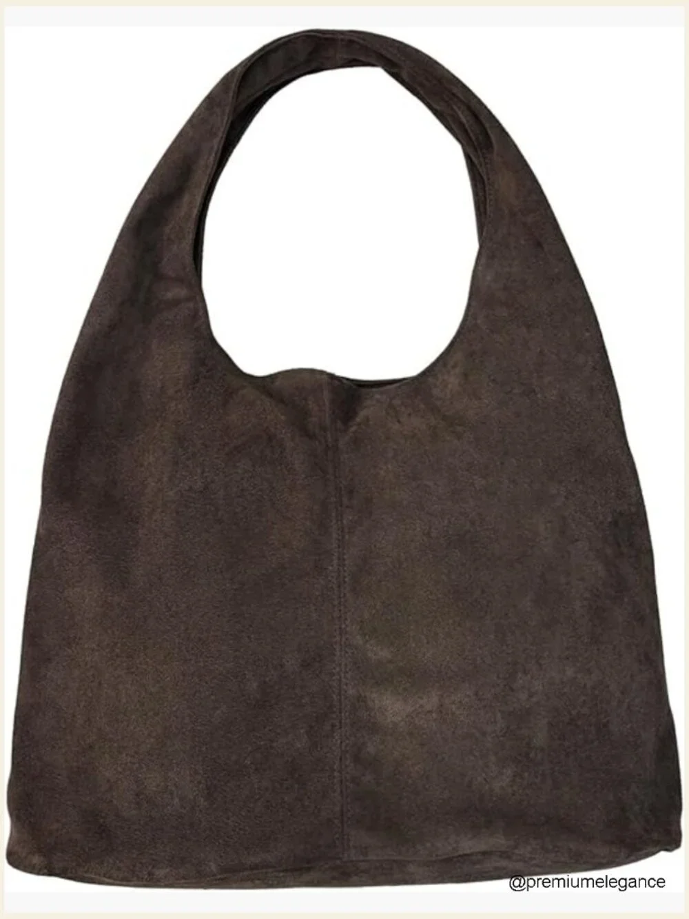 Faux Suede Hobo Bag - Slouchy Crescent Shoulder Purse - Large Vegan Suede Tote
